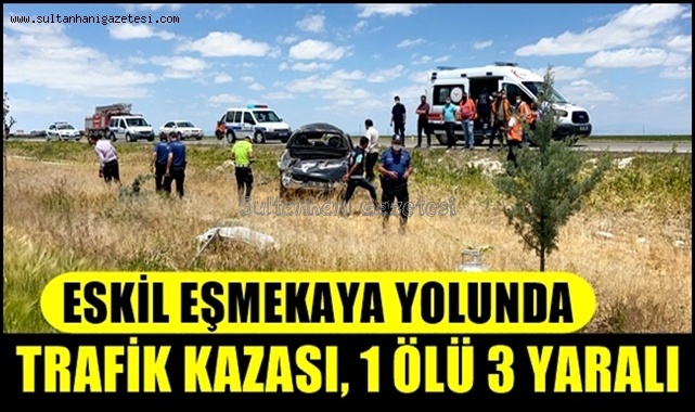 ESKİL EŞMEKAYA YOLUNDA TRAFİK KAZASI, 1 ÖLÜ 3 YARALI