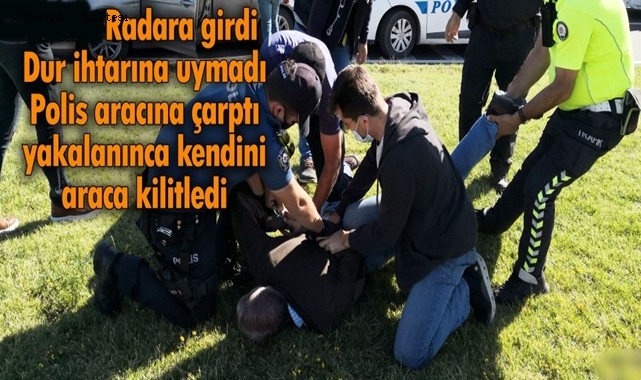 AKSARAY'DA POLİS OTOSUNA VURUP KAÇAN SÜRÜCÜ ŞİZOFREN HASTASI ÇIKTI