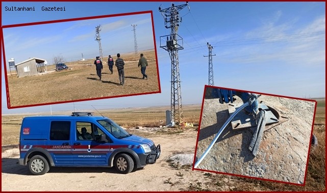 SULTANHANI İLÇESİNDE ÇİFTÇİNİN TRAFOSUNDAN 70 METRE KABLOYU ÇALDILAR