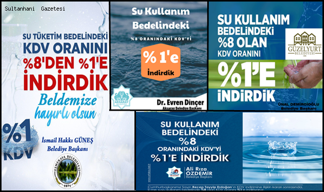 AKSARAY'DA BİR ÇOK İLÇE VE BELDE BELEDİYESİ SU FİYATINDA İNDİRİM YAPTI