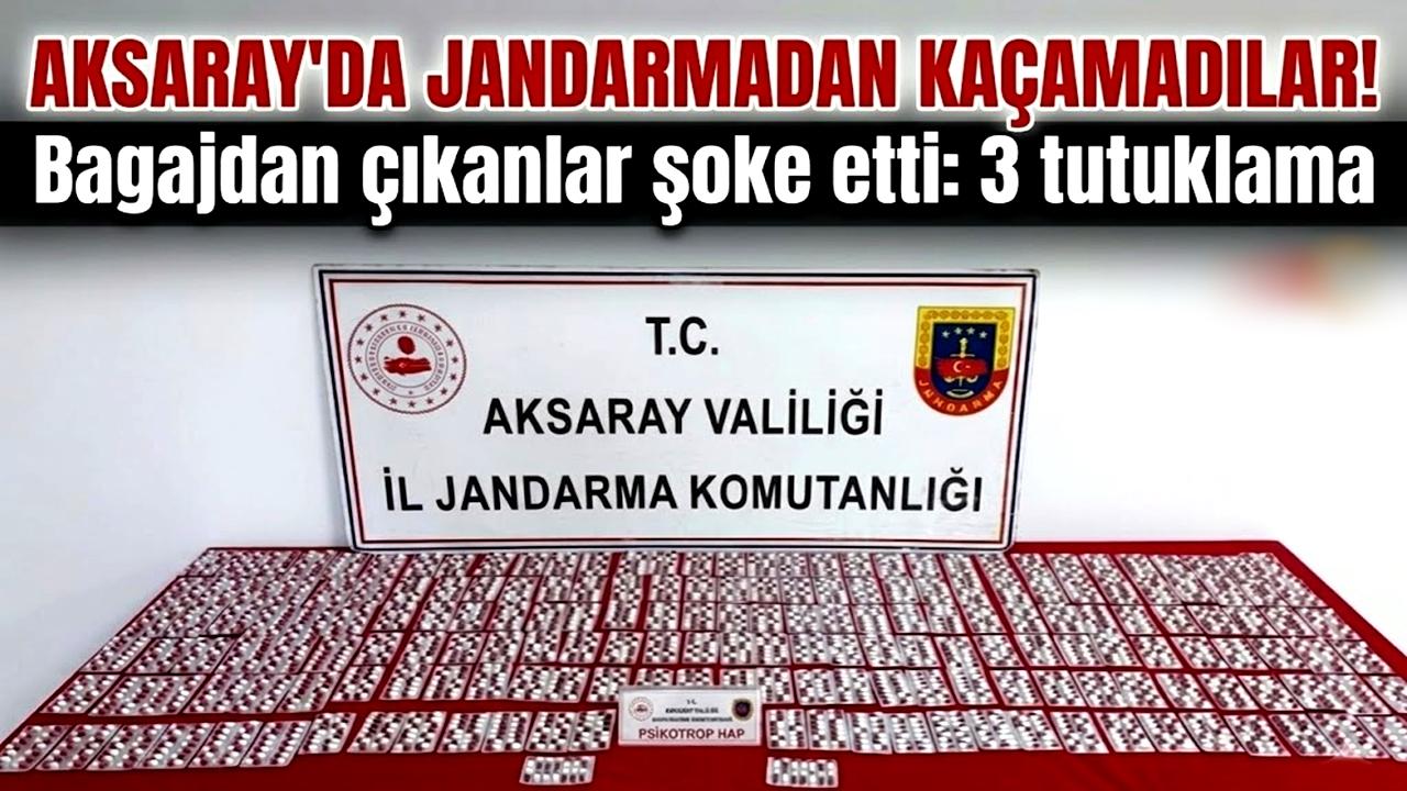 Aksaray'da jandarmadan kaçamadılar! Bagajdan çıkanlar şoke etti: 3 tutuklama