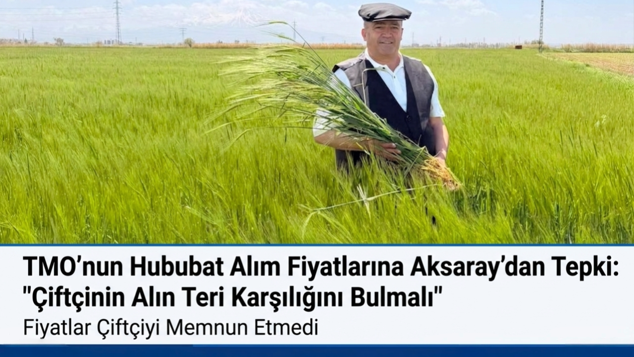 TMO’nun Hububat Alım Fiyatlarına Aksaray’dan Tepki: "Çiftçinin Alın Teri Karşılığını Bulmalı"